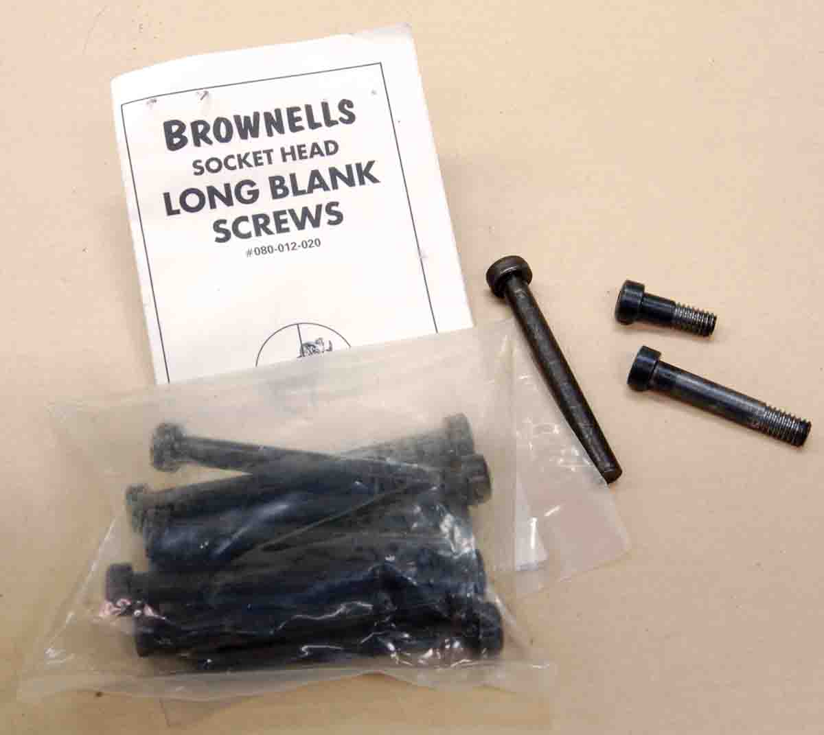 Brownells long blank socket-head guard screws can be turned and threaded to fit most rifles.